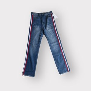 Sugarhigh Red and White Striped Straight Leg Jeans